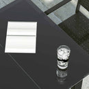 havebord 160x80x74 cm stål og hærdet glas sort