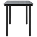 havebord 200x100x74 cm stål og hærdet glas sort