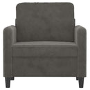 lænestol 60 cm velour mørkegrå