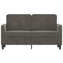 2-personers sofa 120 cm velour mørkegrå