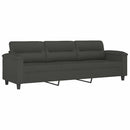 3-personers sofa 210 cm mikrofiberstof mørkegrå
