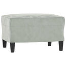 fodskammel 60x50x41 cm velour lysegrå
