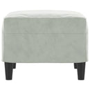fodskammel 60x50x41 cm velour lysegrå