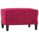 fodskammel 60x50x41 cm velour vinrød