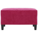 fodskammel 70x55x41 cm velour vinrød