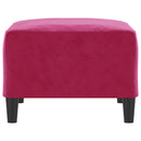 fodskammel 70x55x41 cm velour vinrød