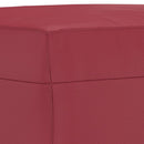 fodskammel 70x55x41 cm kunstlæder vinrød