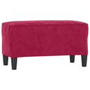 bænk 70x35x41 cm velour vinrød