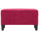 bænk 70x35x41 cm velour vinrød