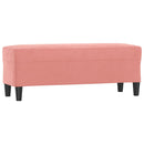 bænk 100x35x41 cm velour lyserød
