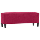 bænk 100x35x41 cm velour vinrød