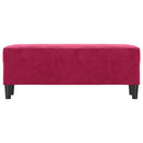 bænk 100x35x41 cm velour vinrød