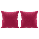pyntepuder 2 stk. 40x40 cm velour vinrød