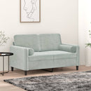 pyntepuder 2 stk. Ø15x50 cm velour lysegrå