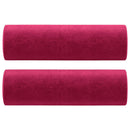 pyntepuder 2 stk. Ø15x50 cm velour vinrød
