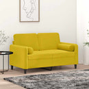 pyntepuder 2 stk. Ø15x50 cm velour gul