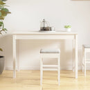 spisebord 110x55x75 cm massivt fyrretræ hvid