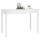 spisebord 110x55x75 cm massivt fyrretræ hvid