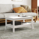 sofabord 80x50x40 cm massivt fyrretræ hvid