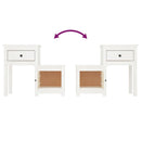 sengebord 79,5x38x65,5 cm massivt fyrretræ hvid