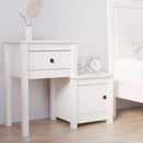 sengebord 79,5x38x65,5 cm massivt fyrretræ hvid