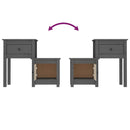 sengeborde 2 stk. 79,5x38x66,5 cm massivt fyrretræ grå