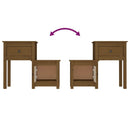 sengeborde 2 stk. 79,5x38x65,5 cm massivt fyrretræ gyldenbrun