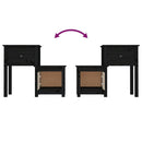 sengeborde 2 stk. 79,5x38x65,5 cm massivt fyrretræ sort