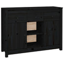 skænk 100x35x74,5 cm massivt fyrretræ sort