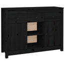 skænk 100x35x74,5 cm massivt fyrretræ sort