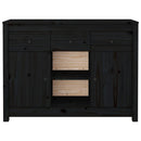 skænk 100x35x74,5 cm massivt fyrretræ sort
