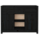 skænk 100x35x74,5 cm massivt fyrretræ sort