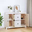 skænk 100x35x74 cm massivt fyrretræ hvid