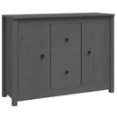 skænk 100x35x74 cm massivt fyrretræ grå
