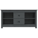 tv-bord 103x36,5x52 cm massivt fyrretræ grå