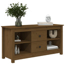 tv-bord 103x36,5x52 cm massivt fyrretræ gyldenbrun