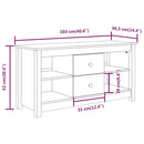 tv-bord 103x36,5x52 cm massivt fyrretræ gyldenbrun