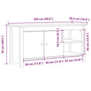 tv-bord 103x36,5x52 cm massivt fyrretræ