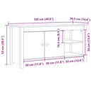tv-bord 103x36,5x52 cm massivt fyrretræ gyldenbrun