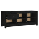 skoreol 110x38x45,5 cm massivt fyrretræ sort