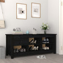 skoreol 110x38x45,5 cm massivt fyrretræ sort