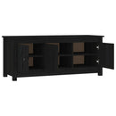skoreol 110x38x45,5 cm massivt fyrretræ sort