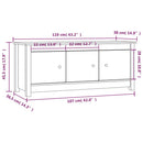 skoreol 110x38x45,5 cm massivt fyrretræ sort