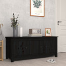 skoreol 110x38x45,5 cm massivt fyrretræ sort