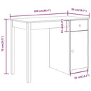 skrivebord 100x50x75 cm massivt fyrretræ