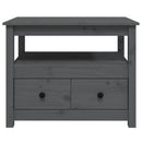 sofabord 71x49x55 cm massivt fyrretræ grå