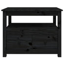 sofabord 71x49x55 cm massivt fyrretræ sort