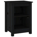 sengebord 40x35x55 cm massivt fyrretræ sort
