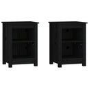 sengeborde 2 stk. 40x35x55 cm massivt fyrretræ sort
