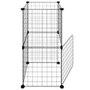 8-panels kæledyrsindhegning med låge 35x35 cm stål sort